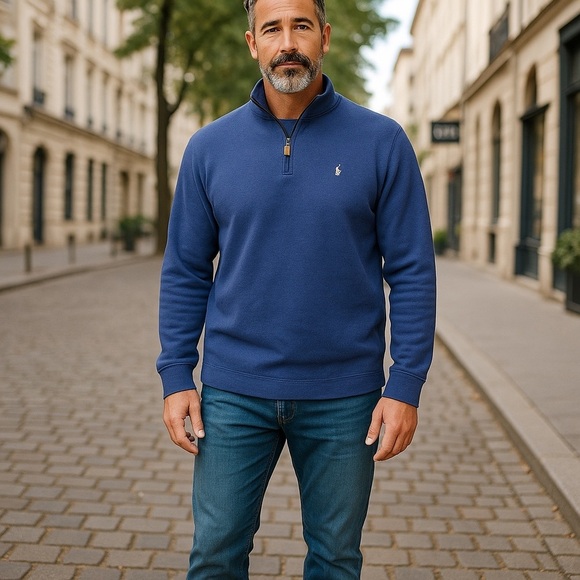 Polo Ralph Lauren Blue Quarter-Zip Pullover Size XL - Picture 5 of 7
